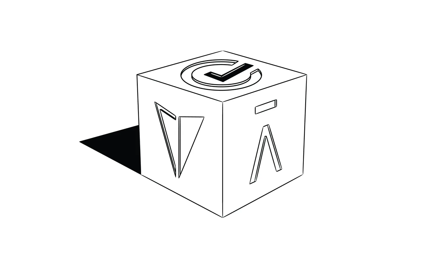 Illustration of a dice with the Identity Guard, Aura, and LifeLock logos on different sides